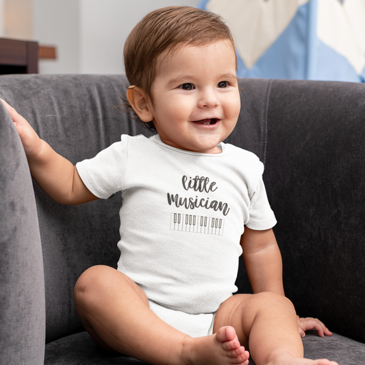 Little Musician- Piano | Baby Short Sleeve Onesie