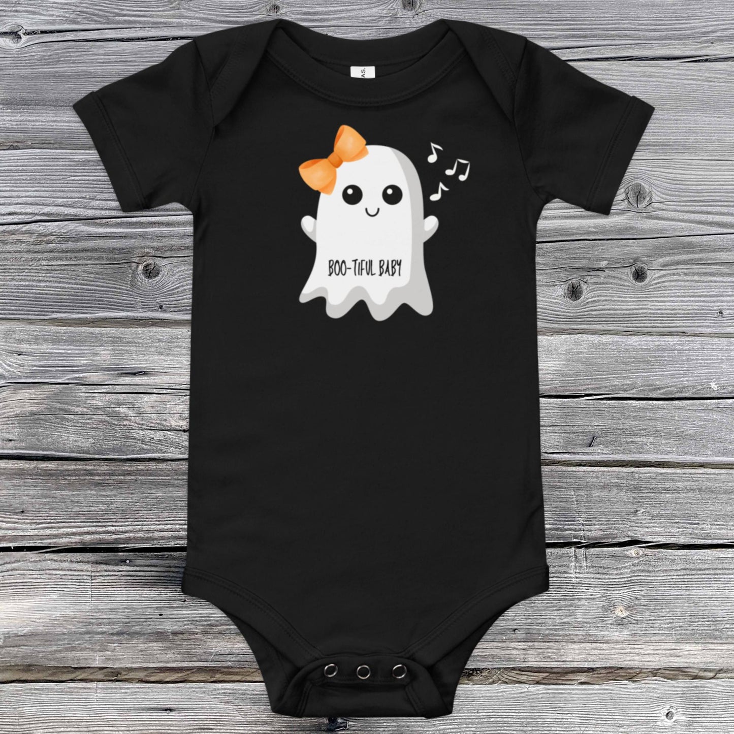 Boo-tiful Baby Onesie | Ghost w/bow | Baby short sleeve one piece