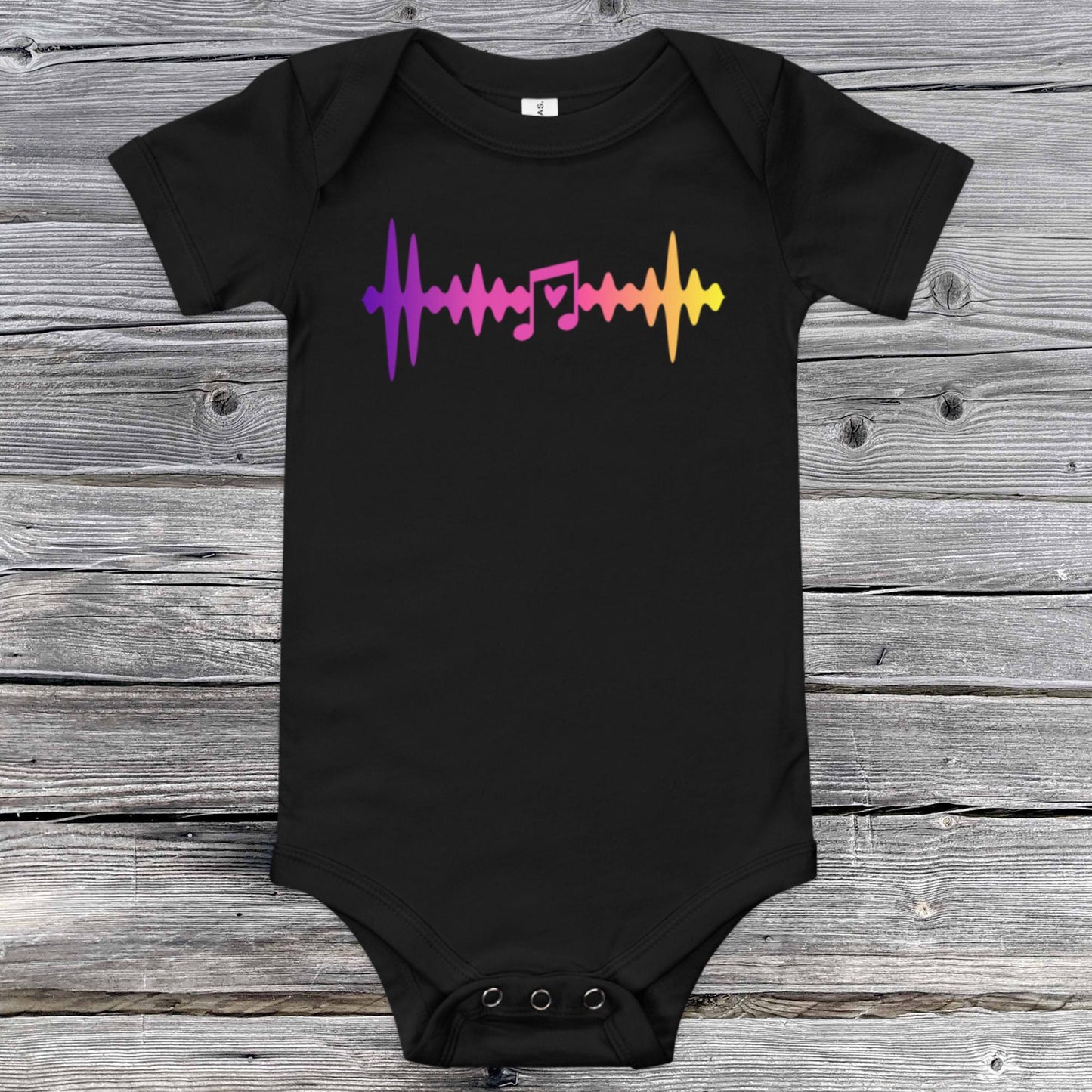 Colorful Heartbeat | Love Music | Baby short sleeve one piece