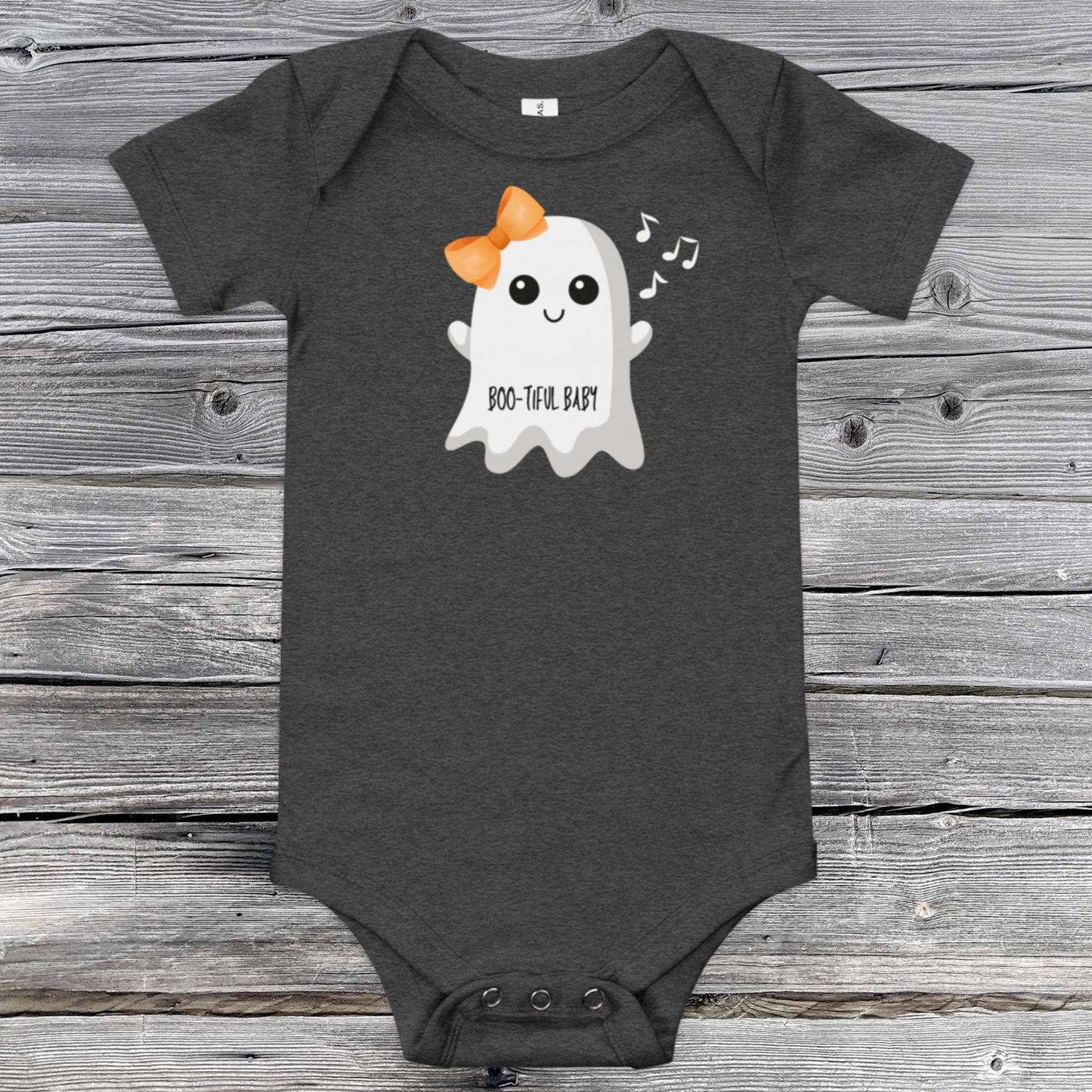 Boo-tiful Baby Onesie | Ghost w/bow | Baby short sleeve one piece