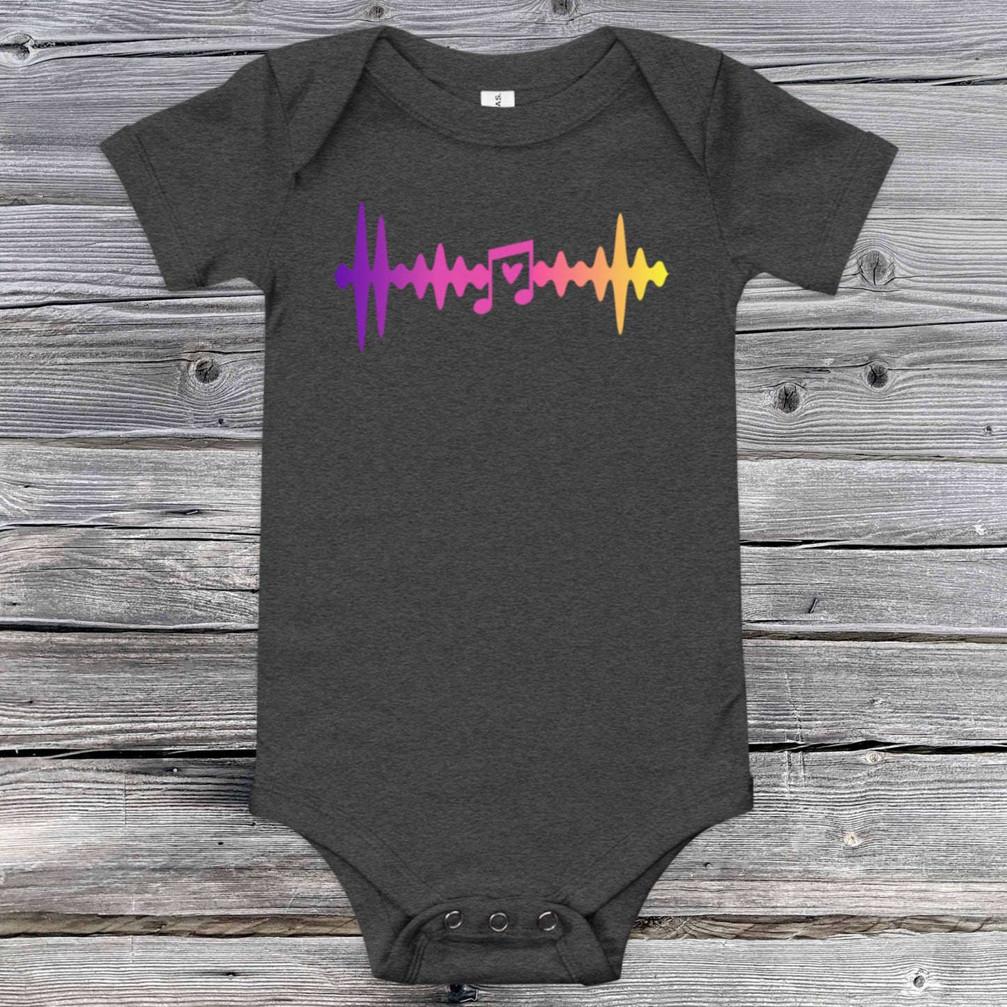 Colorful Heartbeat | Love Music | Baby short sleeve one piece