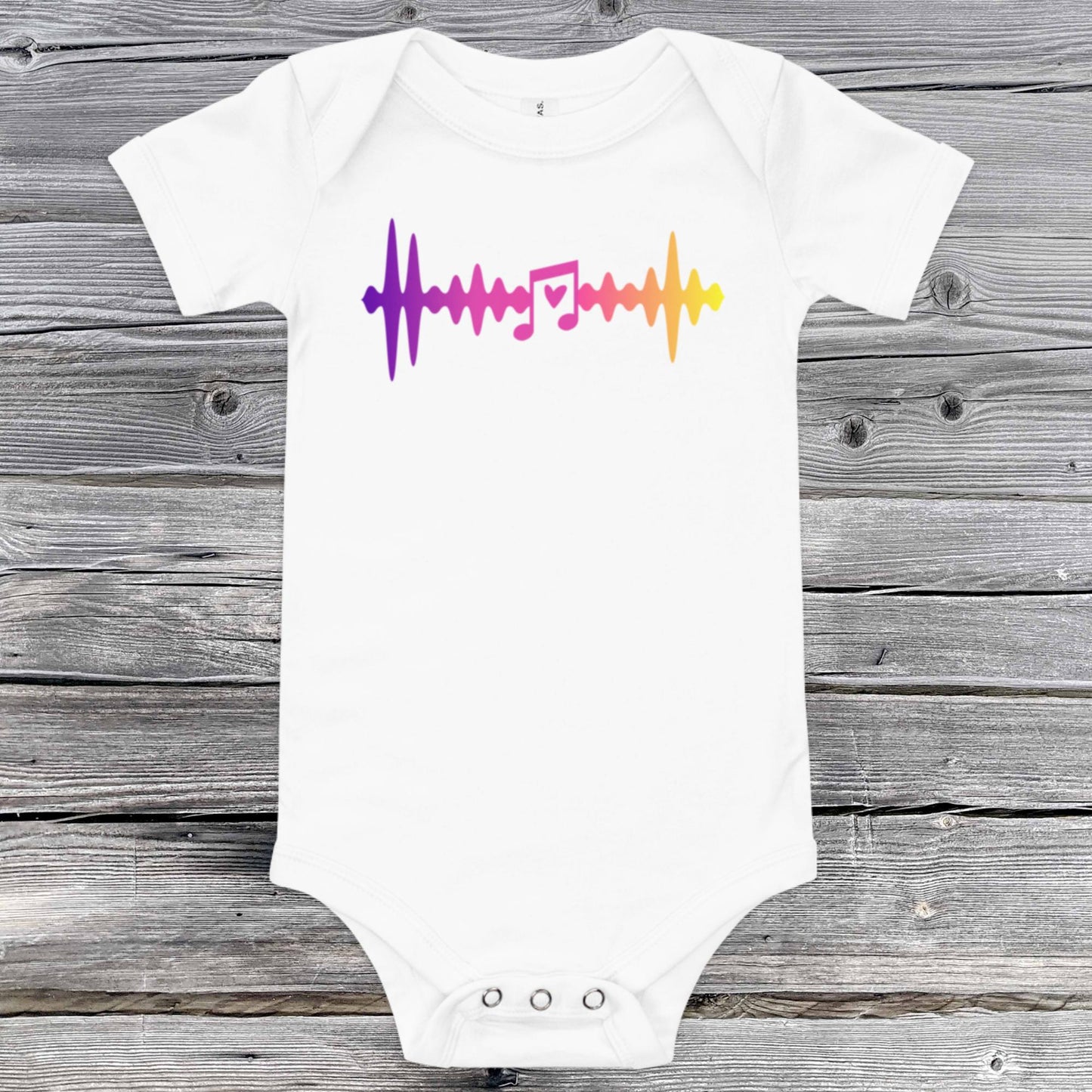 Colorful Heartbeat | Love Music | Baby short sleeve one piece