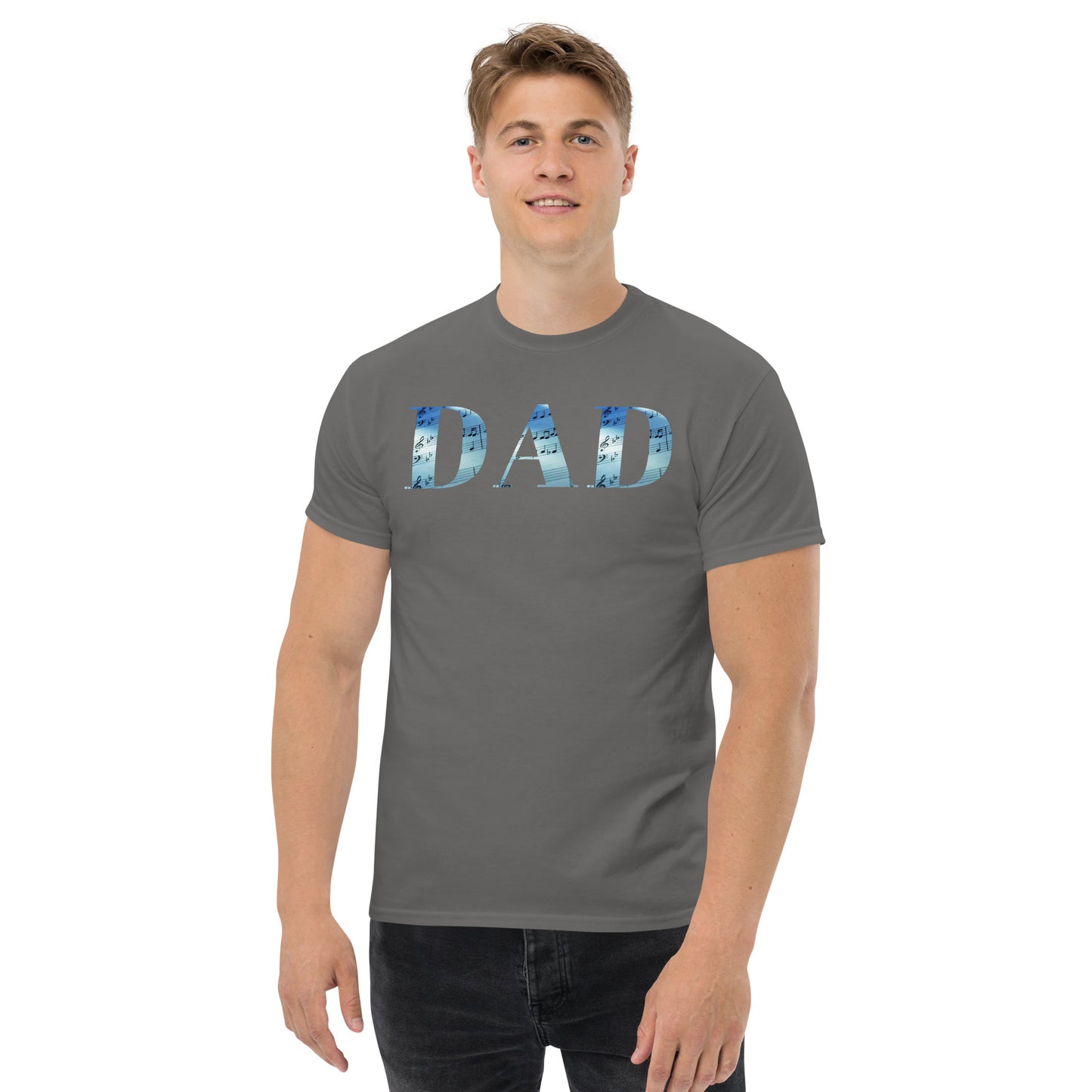 DAD with Sheet Music in the Lettering T-Shirt | Men's Classic Tee