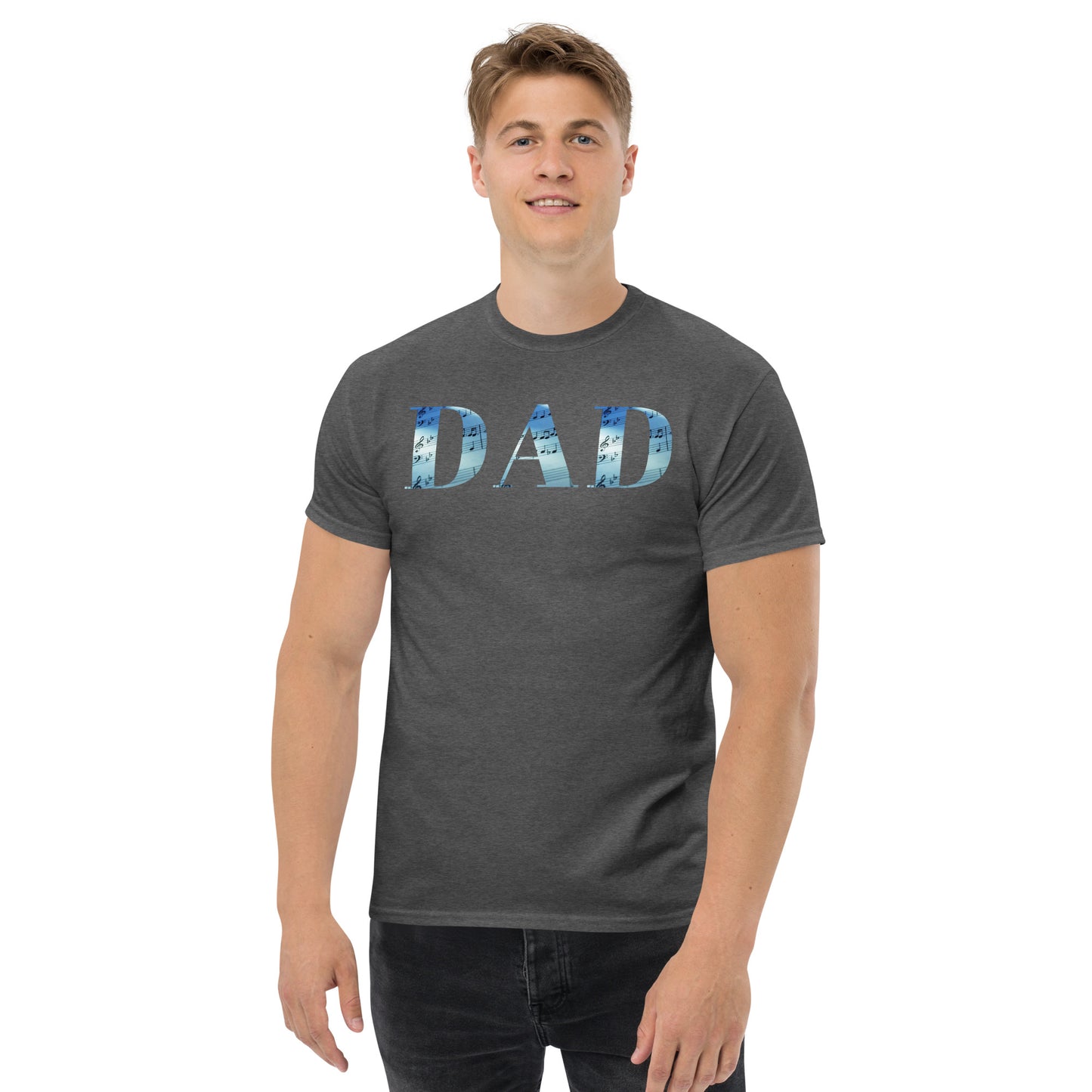 DAD with Sheet Music in the Lettering T-Shirt | Men's Classic Tee