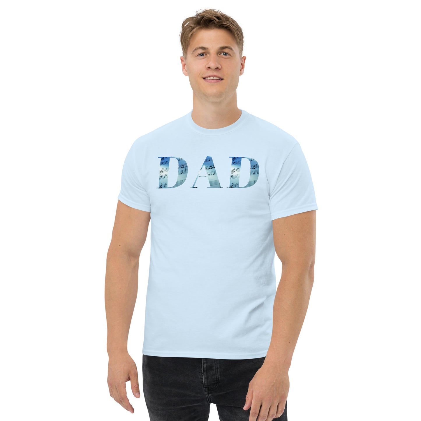 DAD with Sheet Music in the Lettering T-Shirt | Men's Classic Tee