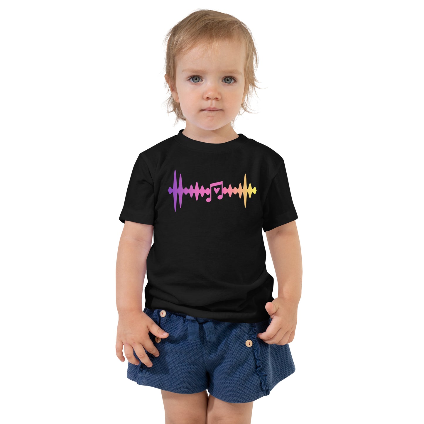 Colorful Heartbeat | Love Music |Toddler Short Sleeve Tee