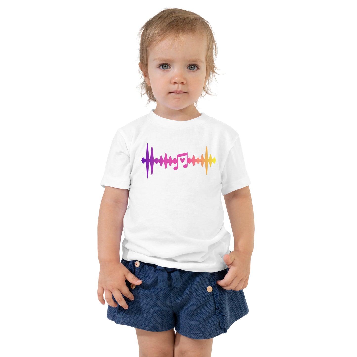 Colorful Heartbeat | Love Music |Toddler Short Sleeve Tee