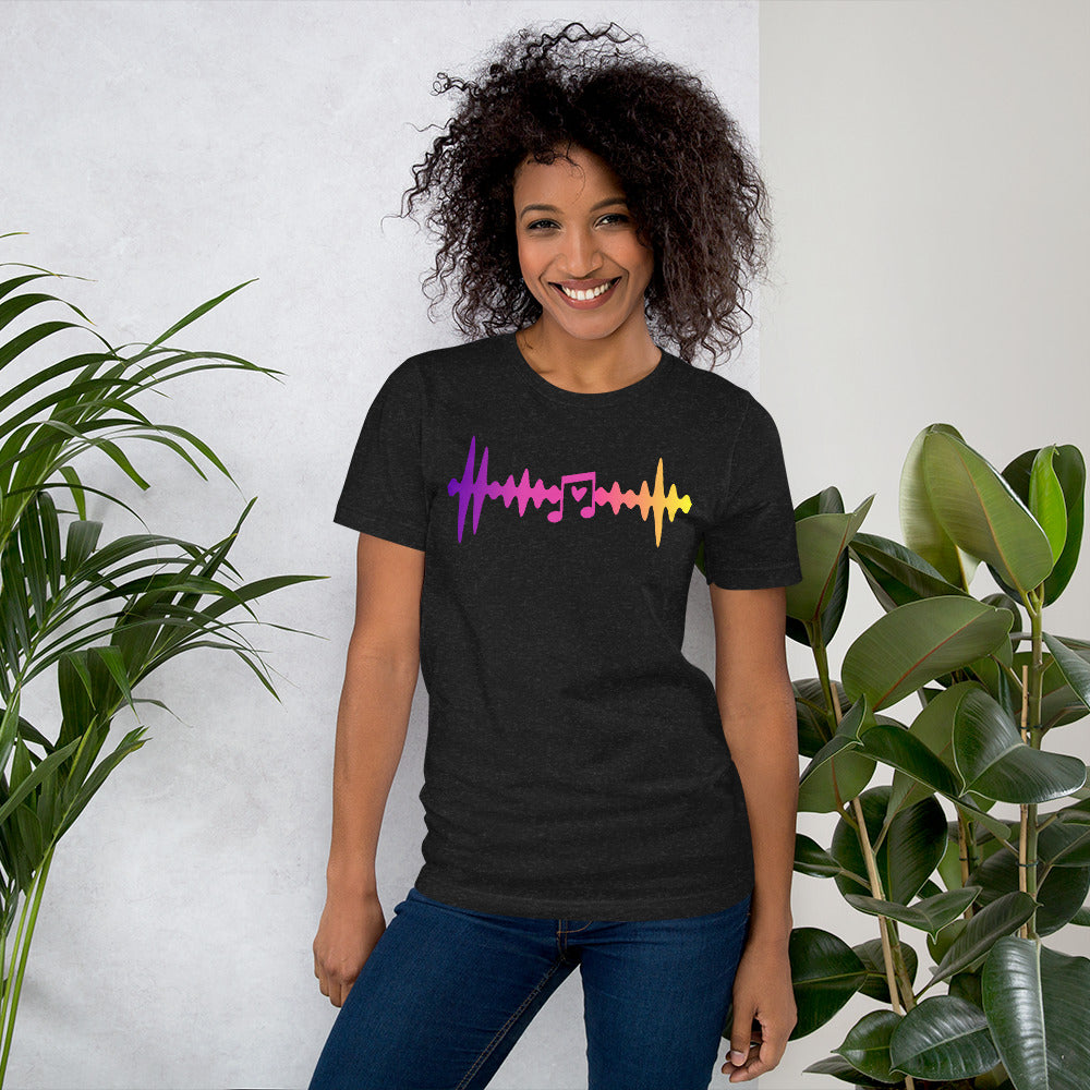 Colorful Heartbeat | Love Music | Unisex T-Shirt