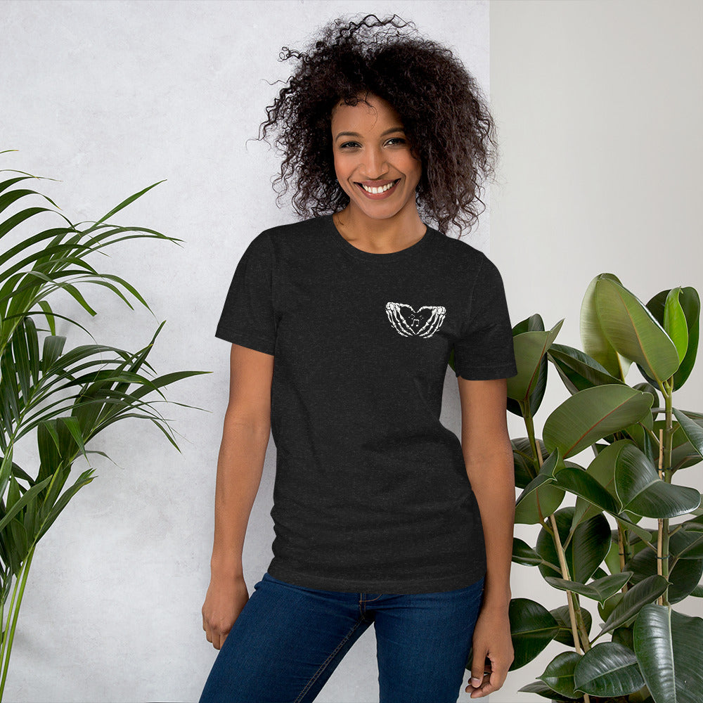 I heart music | skeleton hands | Halloween |Unisex t-shirt