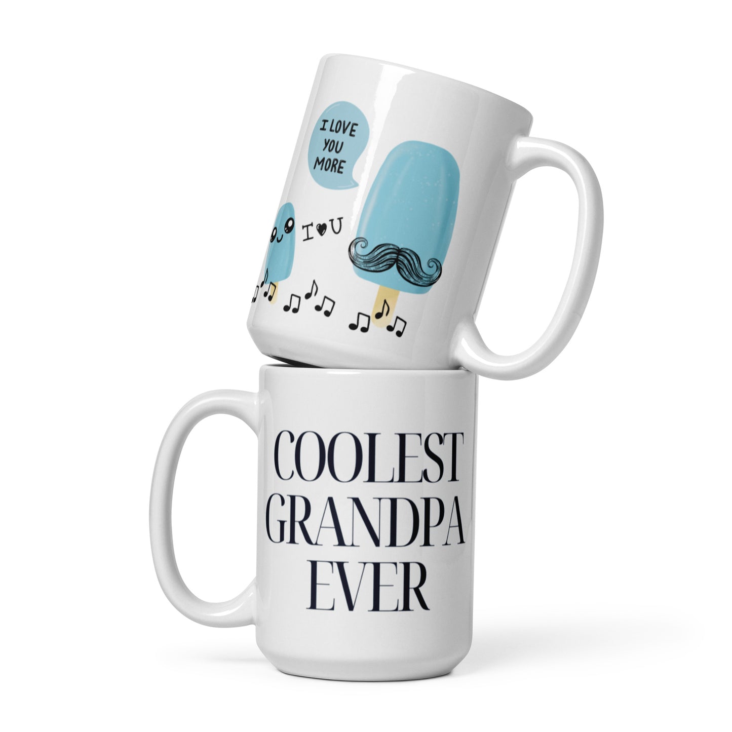 Coolest Grandpa Ever | I Love You More | White glossy mug