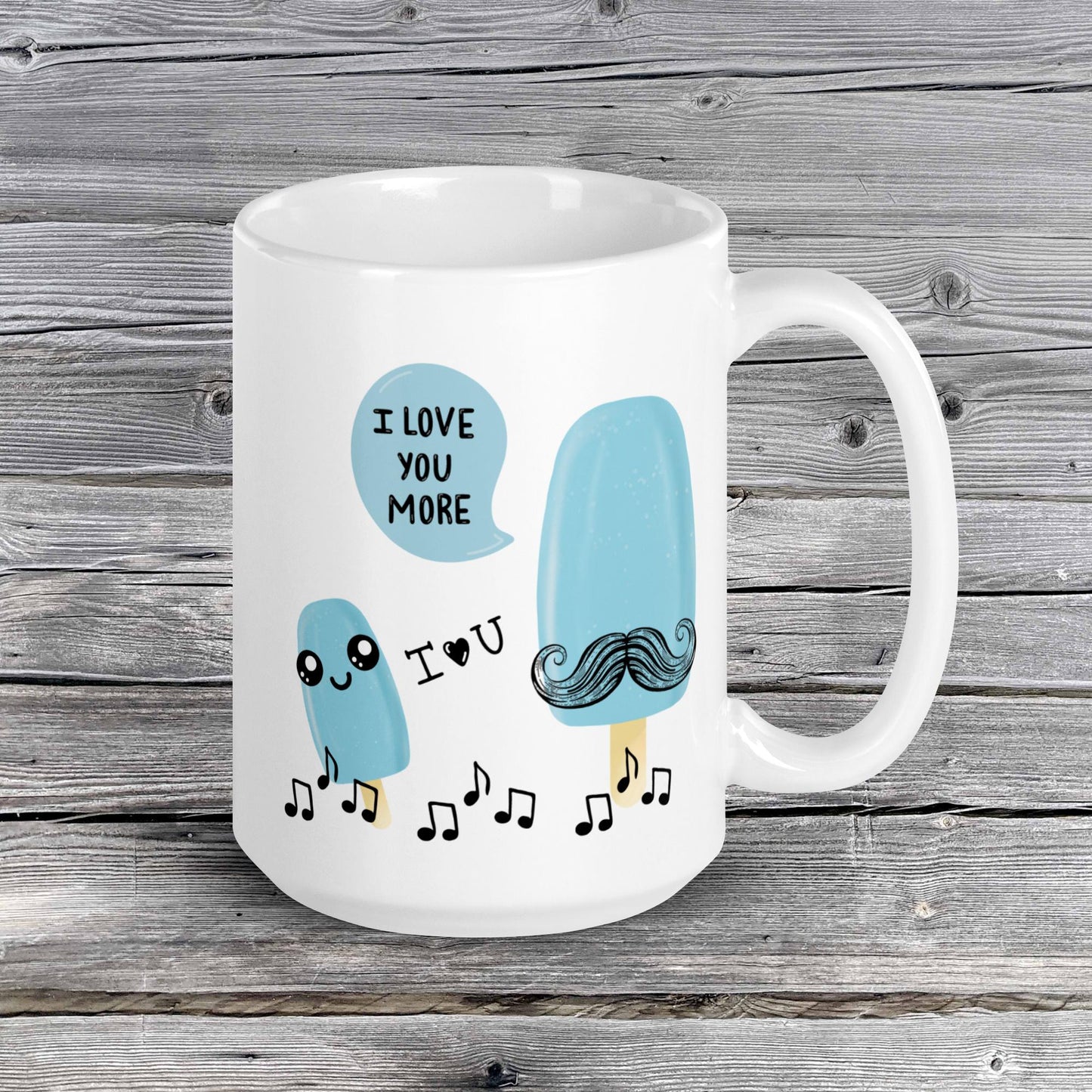 Coolest Grandpa Ever | I Love You More | White glossy mug