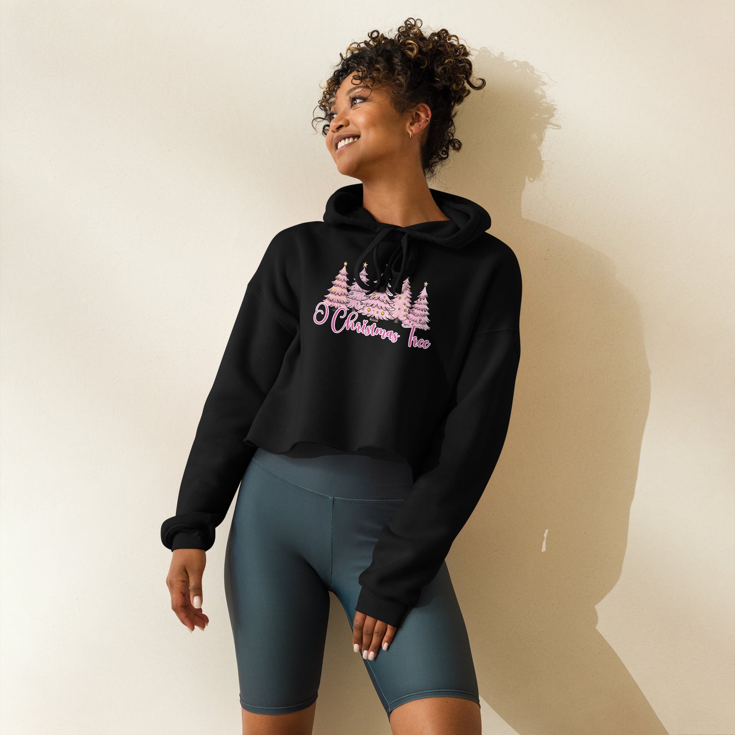 O Christmas Tree | Pink Trees | Crop Hoodie