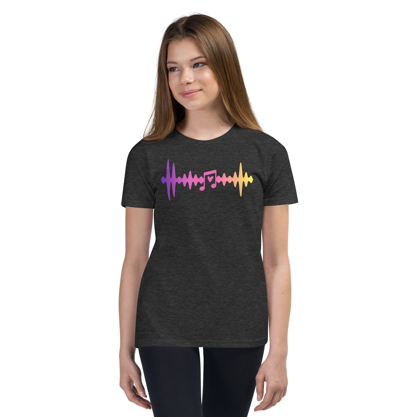 Colorful Heartbeat | love music |Youth Short Sleeve T-Shirt