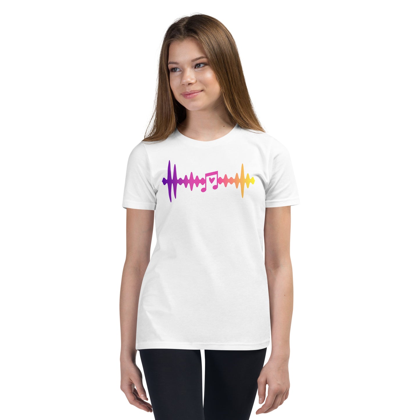 Colorful Heartbeat | love music |Youth Short Sleeve T-Shirt