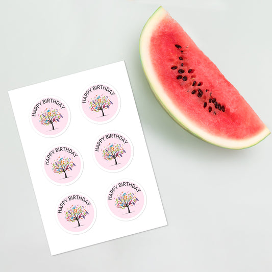 Happy Birthday | Pink Sticker | Musical Tree | Sticker sheet