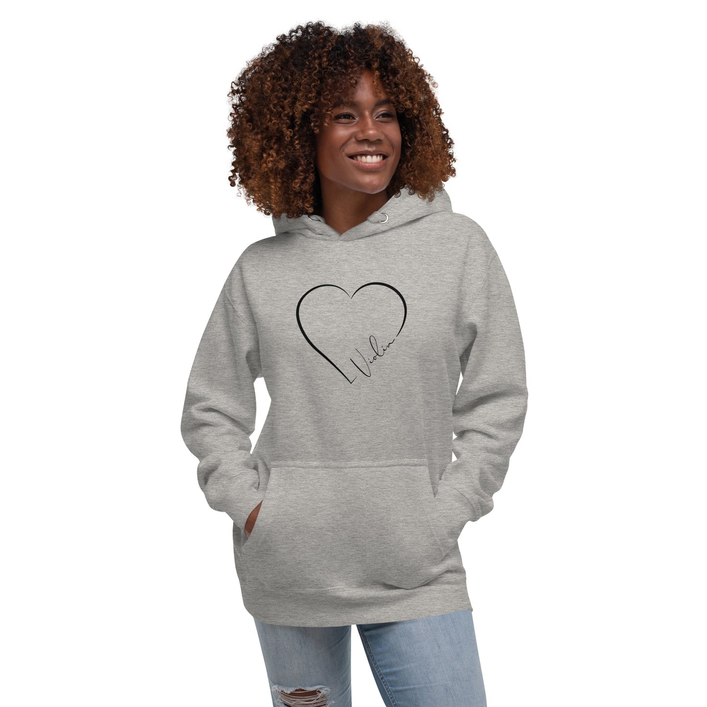 Heart Violin | Black Heart | White Heart | Unisex Hoodie