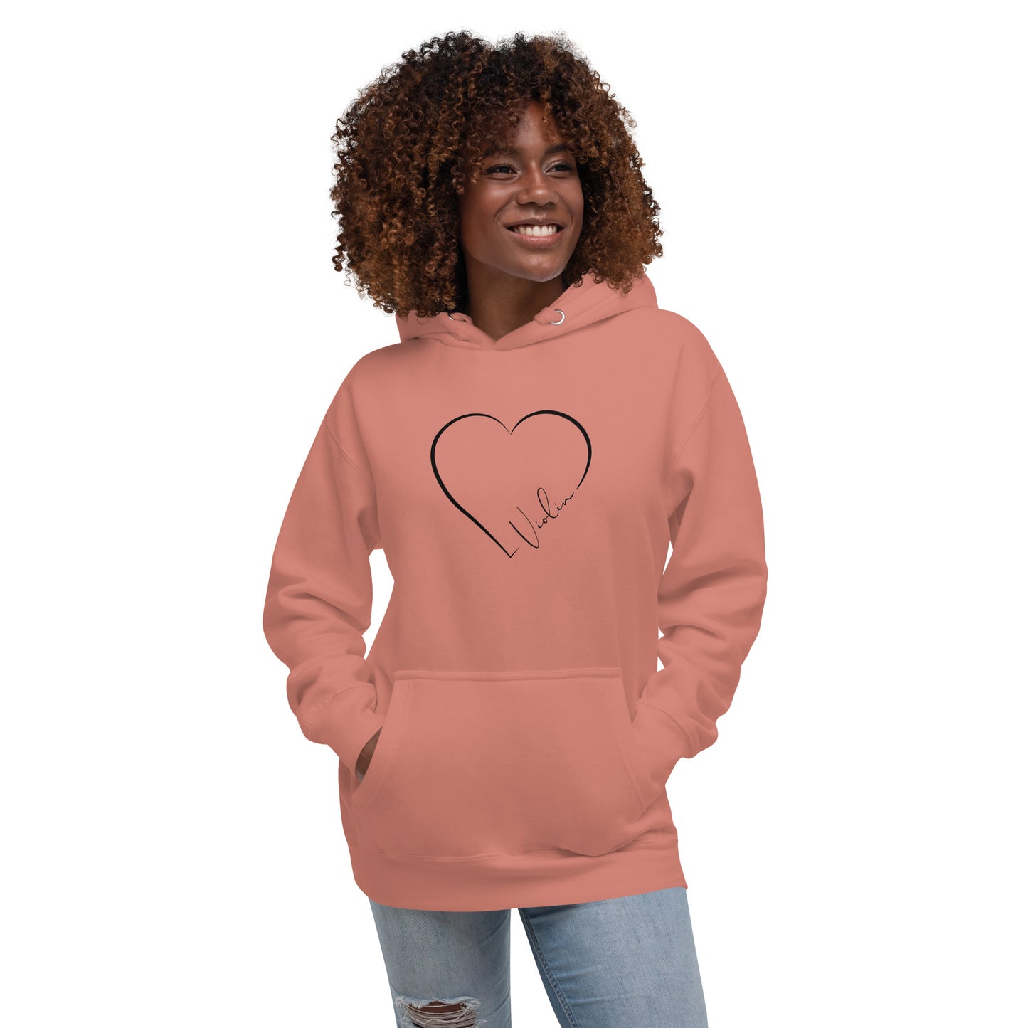 Heart Violin | Black Heart | White Heart | Unisex Hoodie