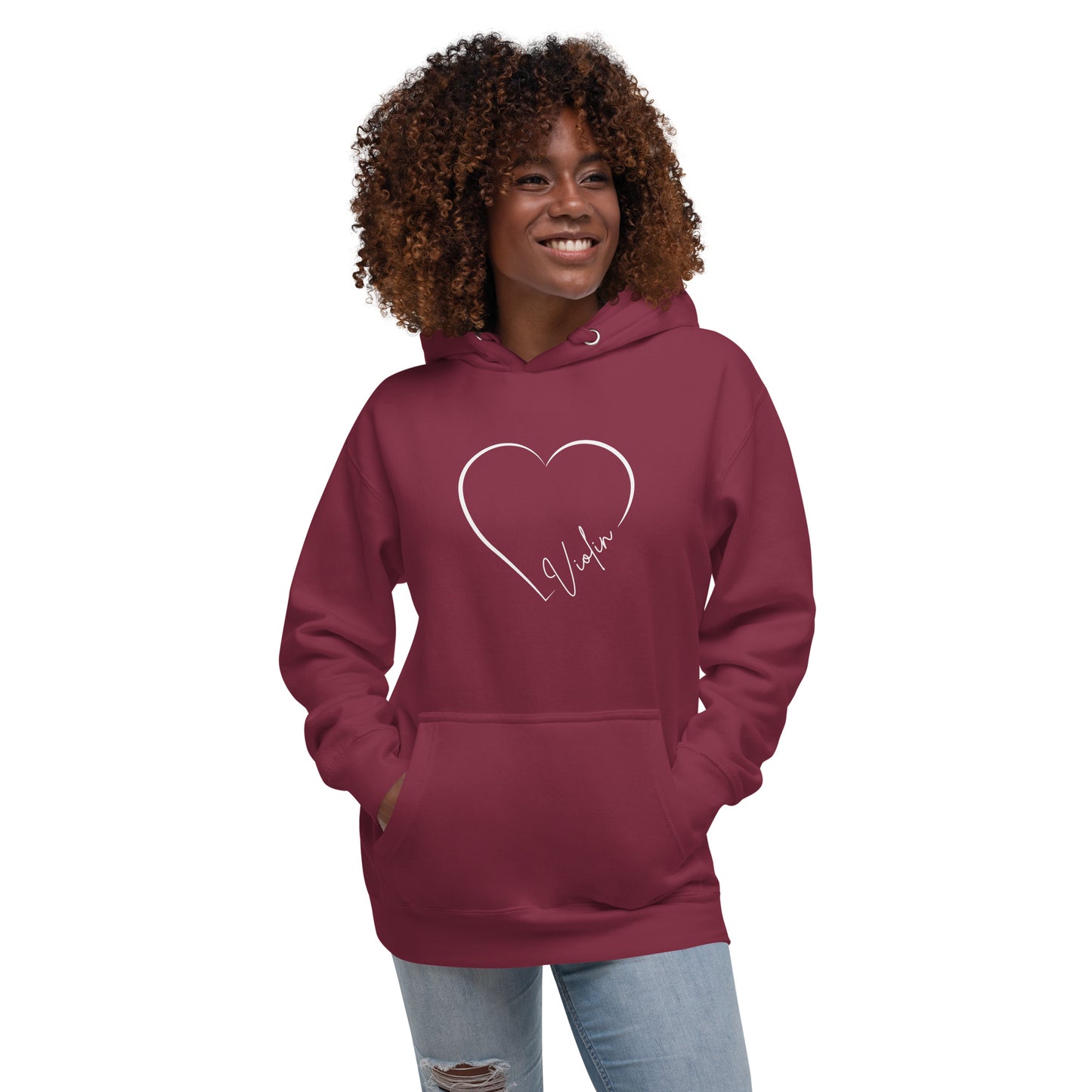 Heart Violin | Black Heart | White Heart | Unisex Hoodie