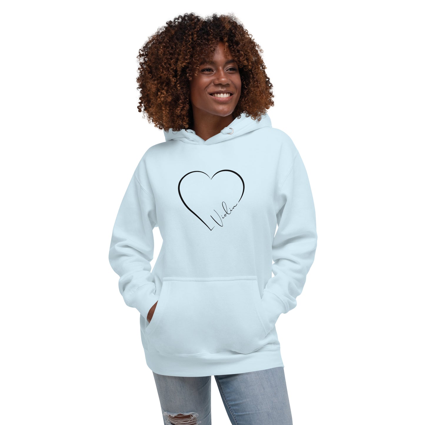 Heart Violin | Black Heart | White Heart | Unisex Hoodie