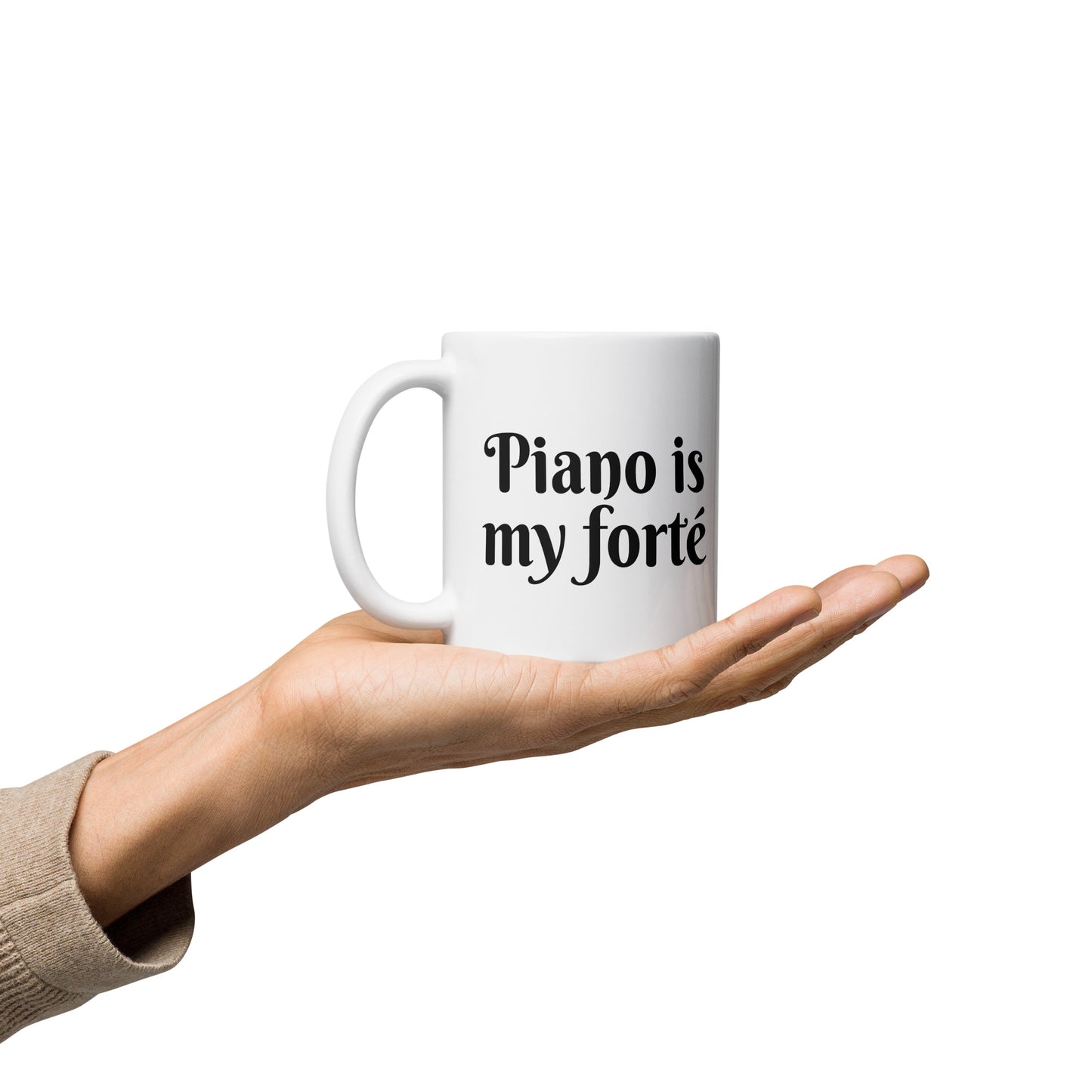 Piano is My Forte' Mug | White Glossy Mug