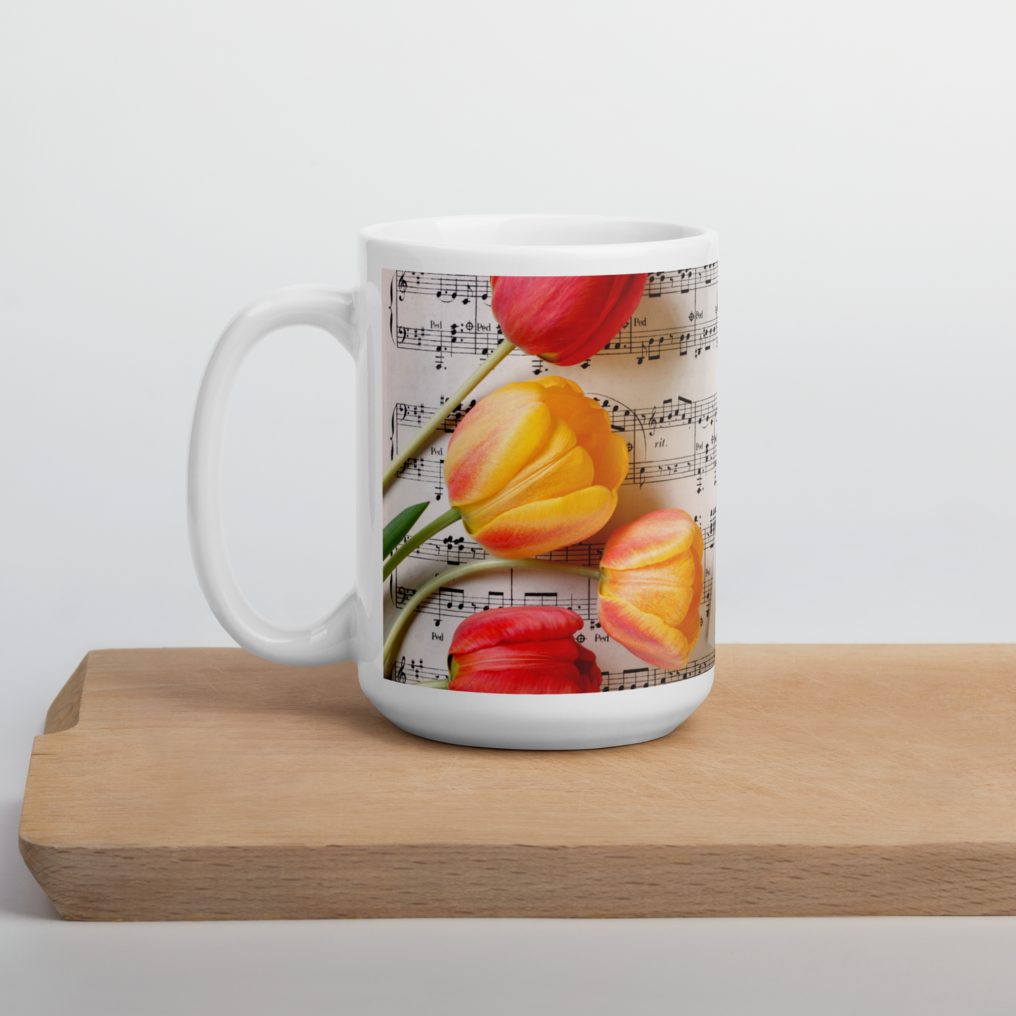 Thanks For Being the Best Mom Ever Mug | Sheet Music | Tulips | White Glossy Mug