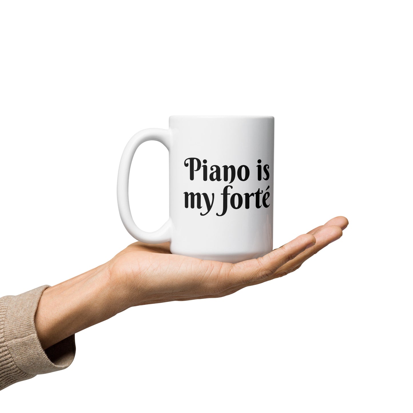 Piano is My Forte' Mug | White Glossy Mug