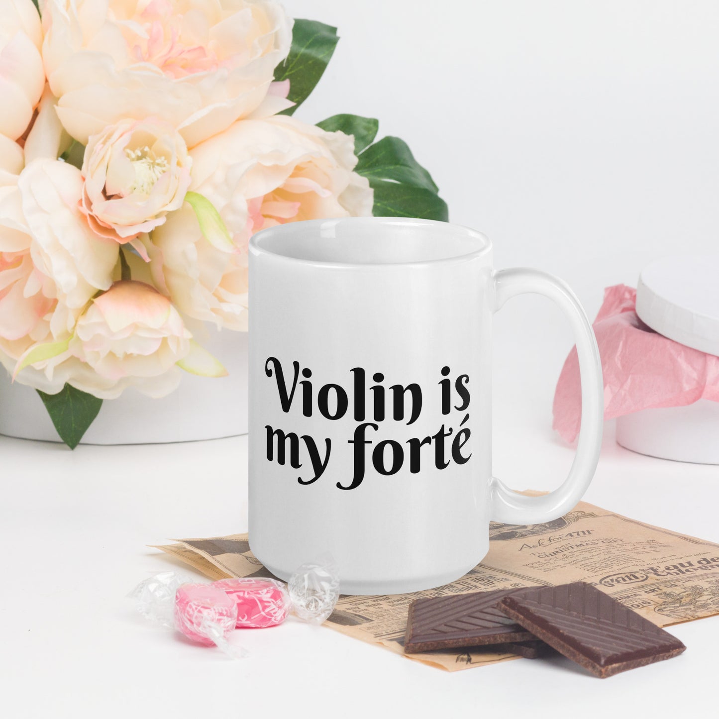 Violin is My Forte' Mug | White Glossy Mug