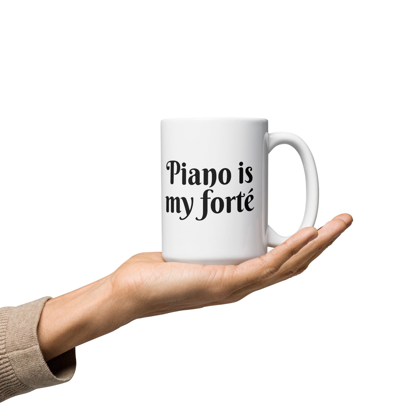 Piano is My Forte' Mug | White Glossy Mug