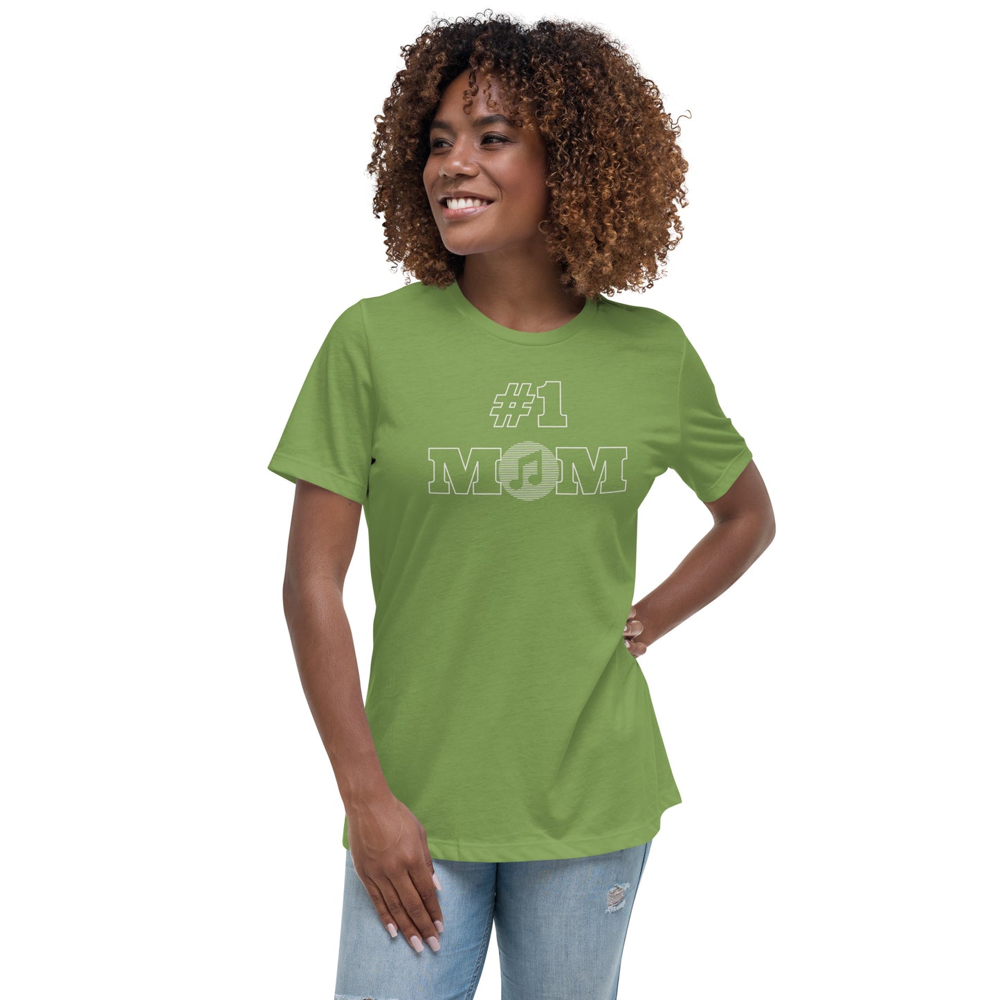 #1 MOM | Musical Note in Circle | Women's Relaxed T-Shirt