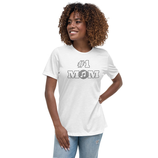 #1 MOM | Musical Note in Circle | Women's Relaxed T-Shirt